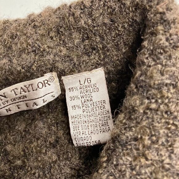 CAROLYN TAYLOR Essential VINTAGE ForBy Design Women’s Zipper Sweater Brown Large - Picture 5 of 10